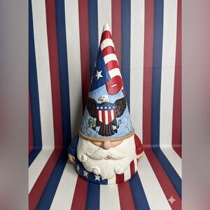 Jim Shore Large Heartwood Creek Patriotic Eagle Gnome Figurine New